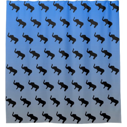 Elephant-Silhouette Duschvorhang (Vorderseite)