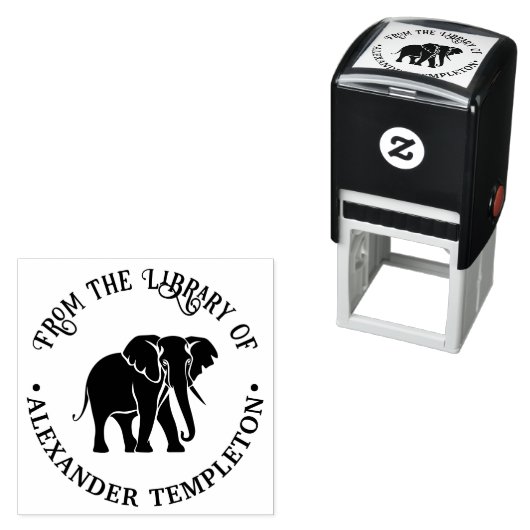 Elephant Silhouette Library Book Name #2 Permastempel (Beispiel)