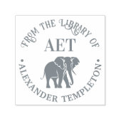 Elephant Silhouette Library Book Name Initials #2 Permastempel (Design)