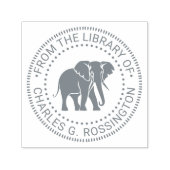 Elephant Silhouette Library Book Name Permastempel (Design)