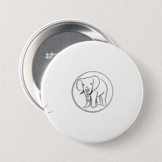 Elephant Silhouette Patches & Buttons (Vorne & Hinten)