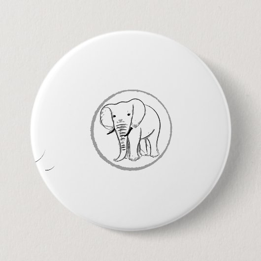Elephant Silhouette Patches & Buttons (Vorderseite)
