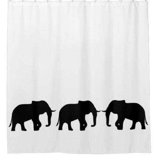 Elephant Silhouette schwarz + Ihre Ideen Duschvorhang (Vorderseite)