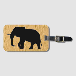 Elephant Silhouette schwarz + Ihre Ideen Gepäckanhänger