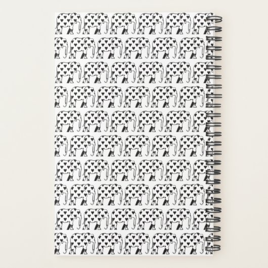 Elephant Simple Black and White Name Planer (Rückseite)