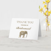Elephant Simple Danke, dass du meine Bridesmaid ge Karte (Gelbe Blume)