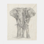 Elephant Sketch Fleecedecke (Vorderseite)