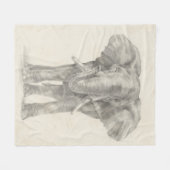 Elephant Sketch Fleecedecke (Vorderseite (Horizontal))
