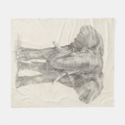 Elephant Sketch Fleecedecke (Vorderseite (Horizontal))