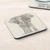 Elephant Sketch Getränkeuntersetzer (Linke Seite)