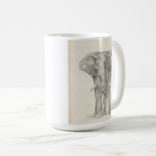 Elephant Sketch Kaffeetasse (VorderseiteRechts)