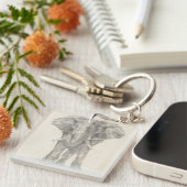 Elephant Sketch Schlüsselanhänger (Vorderseite rechts)