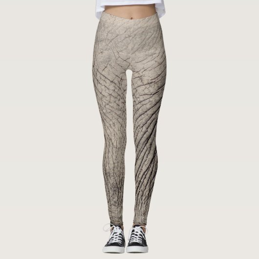 Elephant Skin Print Grau Leggings & Yoga Pants (Vorderseite)