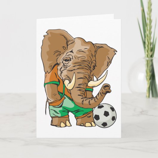 Elephant Soccer Player Funny Sports Animal Karte (Vorderseite)