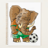 Elephant Soccer Player Funny Sports Animal Planer (Vorderseite)