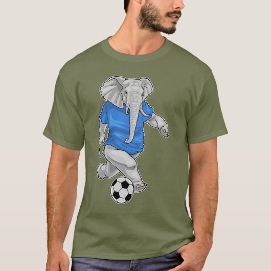Elephant Soccer Player Fußball Sports T-Shirt (Vorderseite)