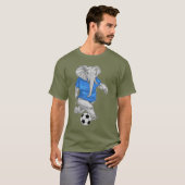 Elephant Soccer Player Fußball Sports T-Shirt (Vorne ganz)