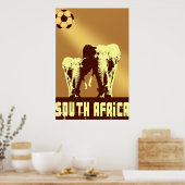Elephant Soccer Safari Südafrika Sunset Ball Poster (Küche)