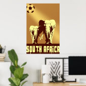 Elephant Soccer Safari Südafrika Sunset Ball Poster (Heimbüro)