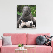 Elephant Soccer Wrapped Canvas Print Leinwanddruck (Insitu (Wohnzimmer))