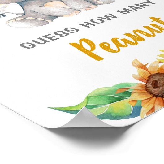 Elephant Sonnenblumen Herbst Schätzung wie viele E Poster (Ecke)