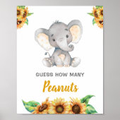 Elephant Sonnenblumen Herbst Schätzung wie viele E Poster (Vorne)