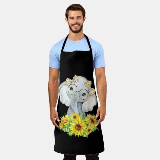 Elephant Sonnenblumengeschenke Schürze (Getragen)