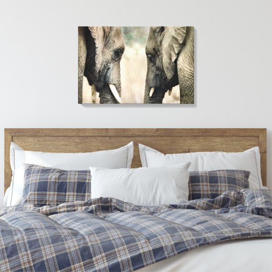 Elephant Soulmates Leinwanddruck (Insitu (Schlafzimmer))