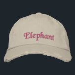 Elephant Spirit Animal Rustic Stone Pink Bestickte Baseballkappe<br><div class="desc">Personalisiert rosa bestickter Elefant,  Stein District Threads gestresste Chino Twill Vintag Baseballkappe. Eine niedliche Accessoires- oder Geburtstagsgeschenkidee.</div>