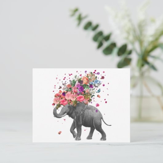 Elephant Splash Postkarte (Stehend Vorderseite)