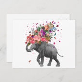 Elephant Splash Postkarte (Vorne/Hinten)