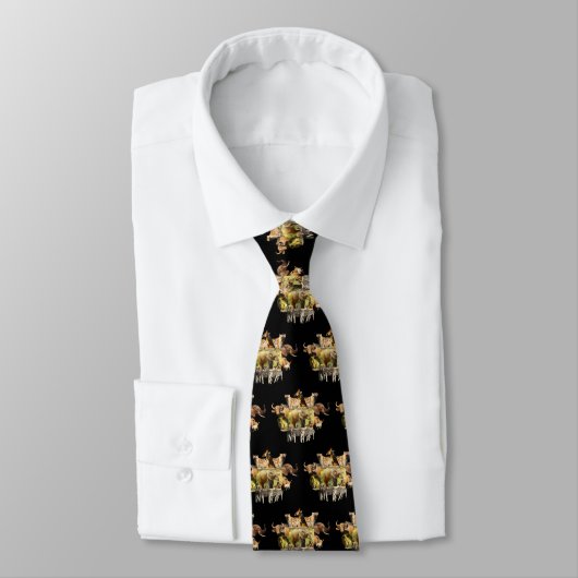 Elephant Splash Wildlife Frame Neck Tie Krawatte (Gebunden)