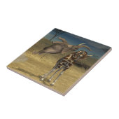 Elephant springt über Giraffe Fliese (Seite)