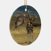 Elephant springt über Giraffe Keramik Ornament (Rechts)