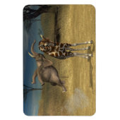 Elephant springt über Giraffe Magnet (Vertikal)