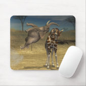 Elephant springt über Giraffe Mousepad (Mit Mouse)