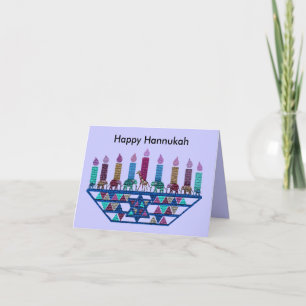 Elephant Star Menorah Cards Feiertagskarte