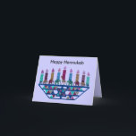 Elephant Star Menorah Cards Feiertagskarte<br><div class="desc">Grafische Abbildung eines Elefanten,  Giraffe und Star of David menorah Design.</div>