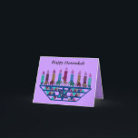 Elephant Star Menorah Cards Feiertagskarte<br><div class="desc">Grafische Abbildung eines Elefanten,  Giraffe und Star of David menorah Design.</div>