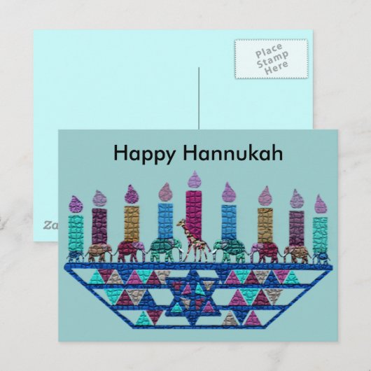 Elephant Star Menorah Postkarten (Vorne/Hinten)