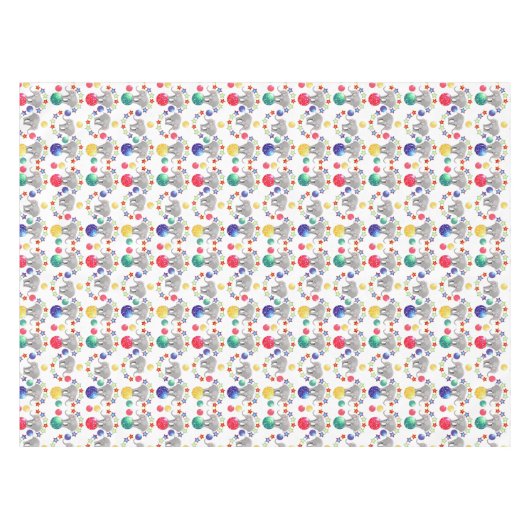 Elephant Stars Circus Muster Tischdecke (Vorderseite (Horizontal))