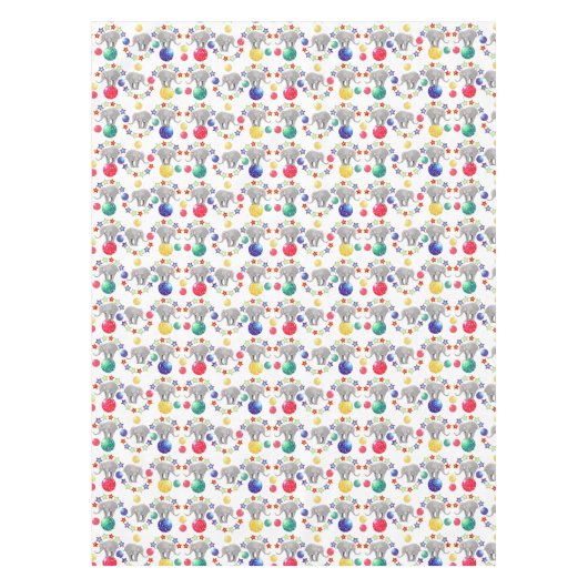 Elephant Stars Circus Muster Tischdecke (Vorderseite)