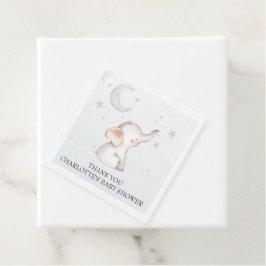 Elephant Stars Moon Dusty Blue Boy Baby Showgi Geschenkanhänger