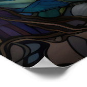 Elephant Stated Glass Window Design Poster (Ecke)