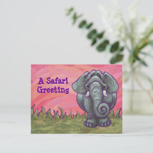 Elephant Stationery Postkarte (Stehend Vorderseite)