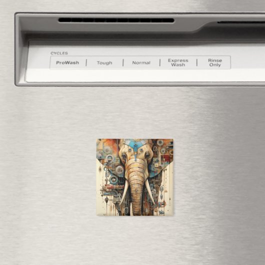 Elephant Steampunk künstlerisch Magnet (In Situ (Geschirrspüler))