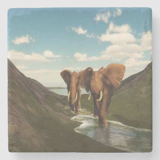 Elephant Steinuntersetzer (Vorderseite)