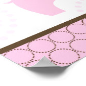 Elephant Stitch Pink Baby Duschbanner Poster (Ecke)