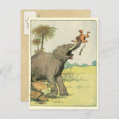 Elephant Story Book Zeichnend Postkarte (Vorne/Hinten)