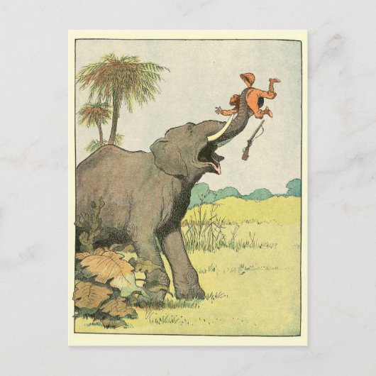 Elephant Story Book Zeichnend Postkarte (Vorderseite)